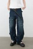 Men's Mid Rise Jeans with Cargo Pockets - Trendsi