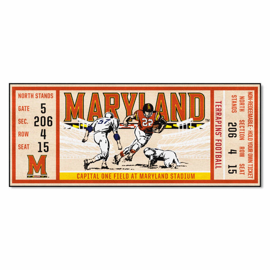 Maryland Terrapins Ticket Runner Rug - 30in. x 72in. - Maryland