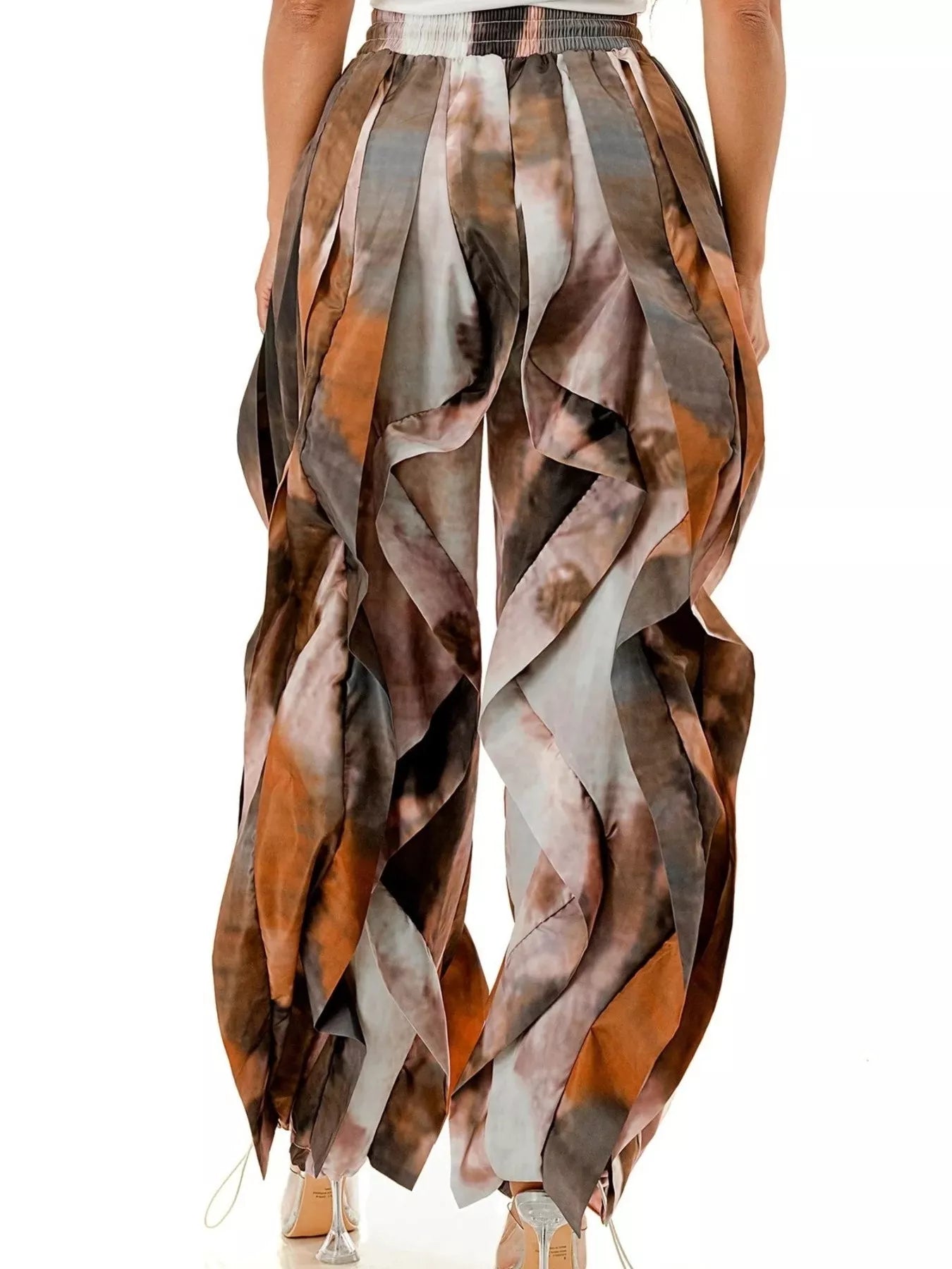 Printed Cargo Pants with Drawstring Waist - Trendsi - Flyclothing LLC