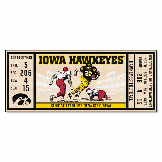 Iowa Hawkeyes Ticket Runner Rug - 30in. x 72in. - Iowa