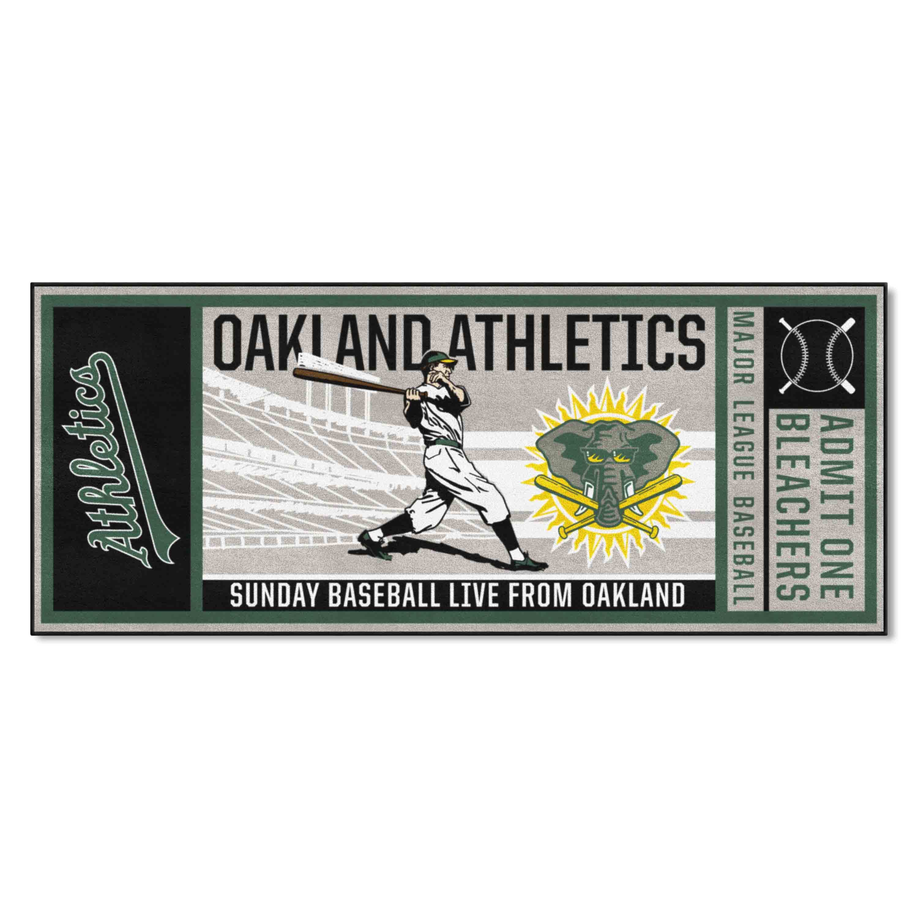 Oakland Athletics Ticket Runner Rug - 30in. x 72in.2000 - Oakland Athletics