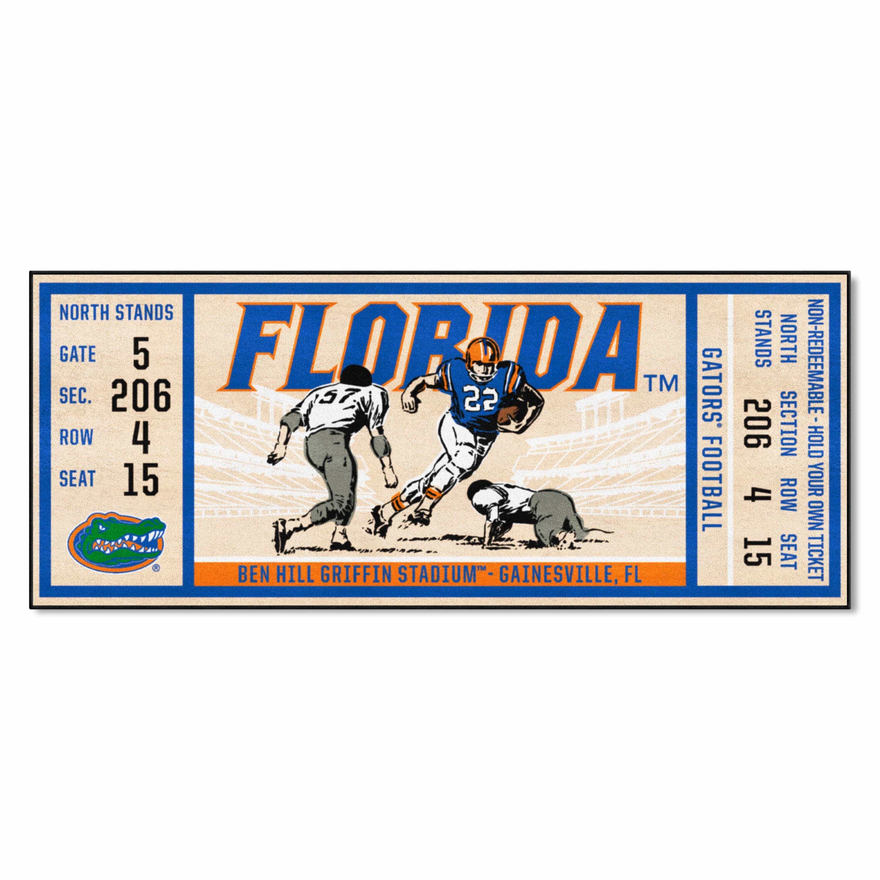 Florida Gators Ticket Runner Rug - 30in. x 72in. - Florida
