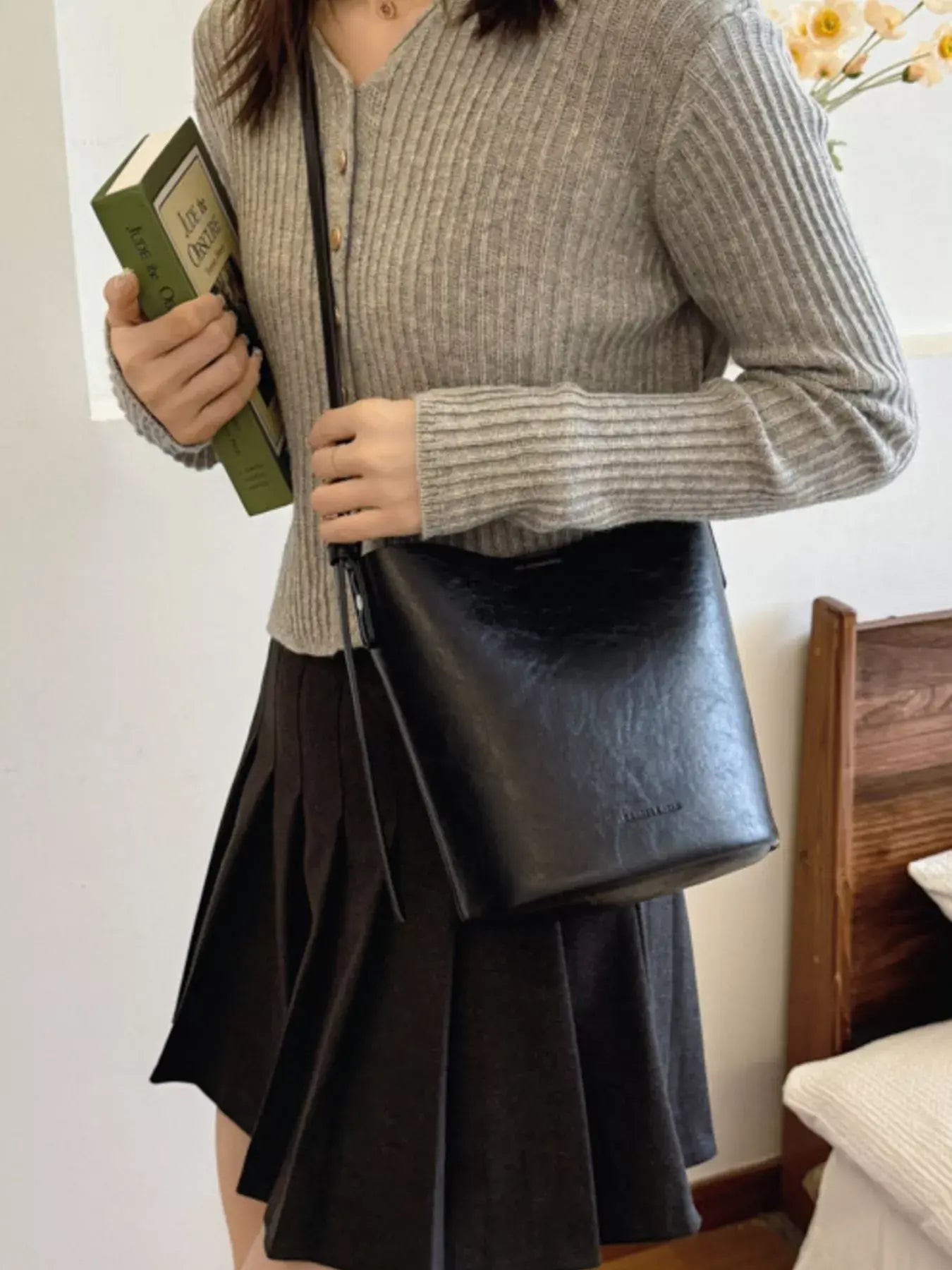 Vintage Style Bucket Crossbody Bag - Trendsi - Flyclothing LLC