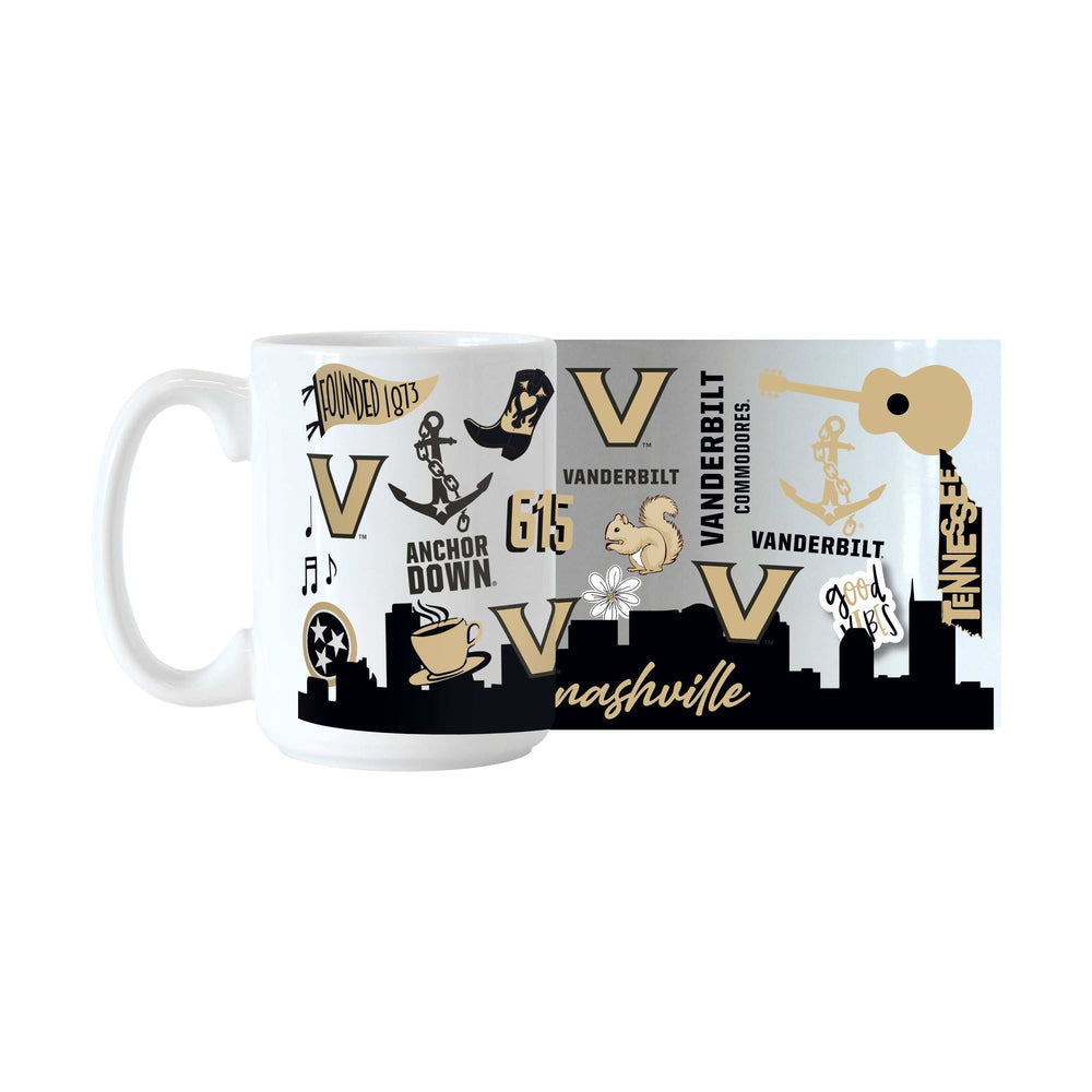 Vanderbilt 15oz Native Sublimated Mug - Logo Brands - Flyclothing LLC