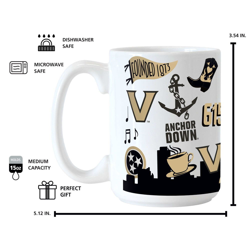 Vanderbilt 15oz Native Sublimated Mug - Logo Brands - Flyclothing LLC