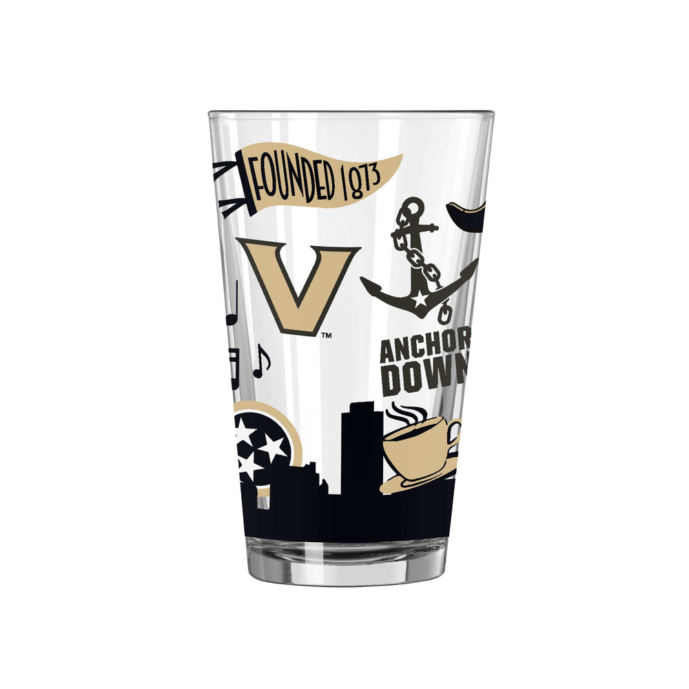 Vanderbilt 16oz Native Pint Glass - Logo Brands - Flyclothing LLC