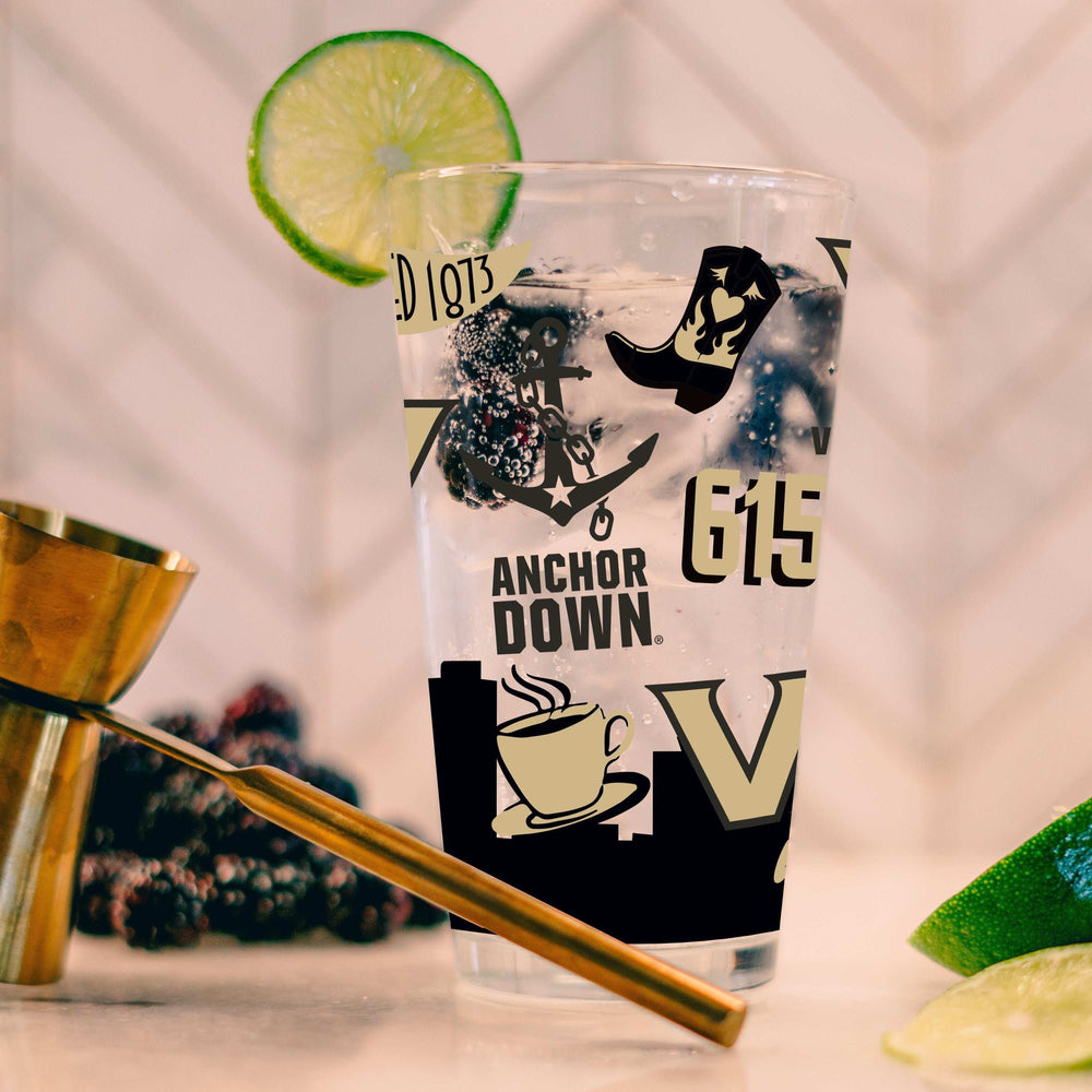 Vanderbilt 16oz Native Pint Glass - Logo Brands - Flyclothing LLC