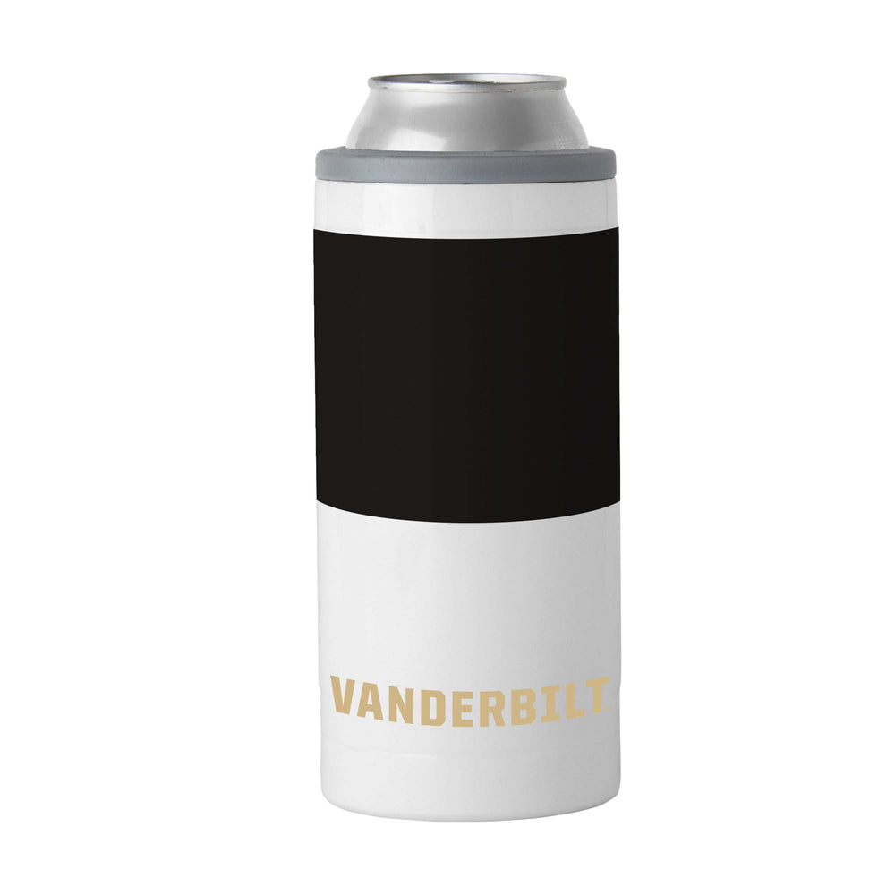 Vanderbilt Colorblock 12oz Slim Can Coolie - Logo Brands - Flyclothing LLC