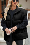Zip Up Puffer Vest Coat with Pockets - Trendsi
