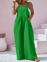 Plus Size Square Neck Wide Leg Overalls - Trendsi - Flyclothing LLC