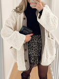 Contrast Button Up Sherpa Jacket with Pockets - Trendsi - Flyclothing LLC