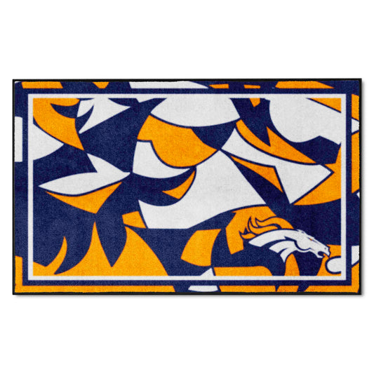 Denver Broncos 4ft. x 6ft. Plush Area Rug XFIT Design - Denver Broncos