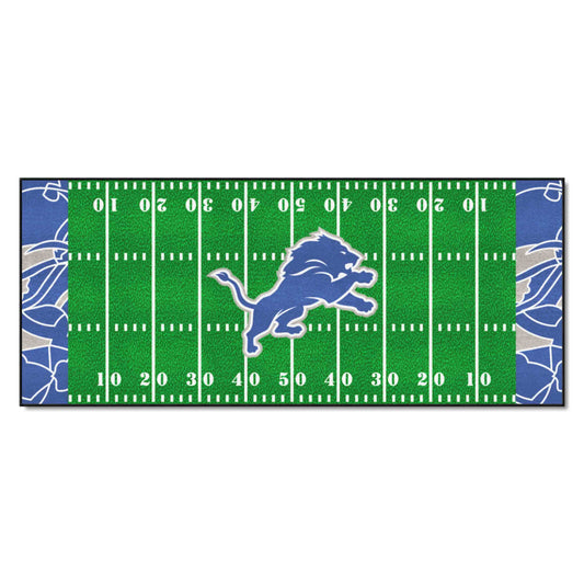 Detroit Lions Football Field Runner Mat - 30in. x 72in. XFIT Design - Detroit Lions