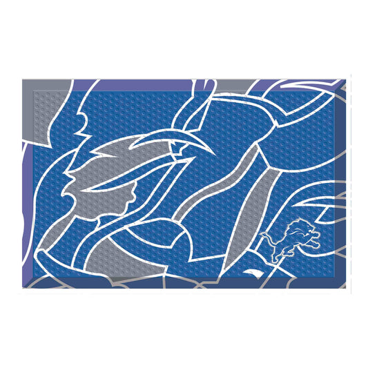 Detroit Lions Rubber Scraper Door Mat XFIT Design - Detroit Lions