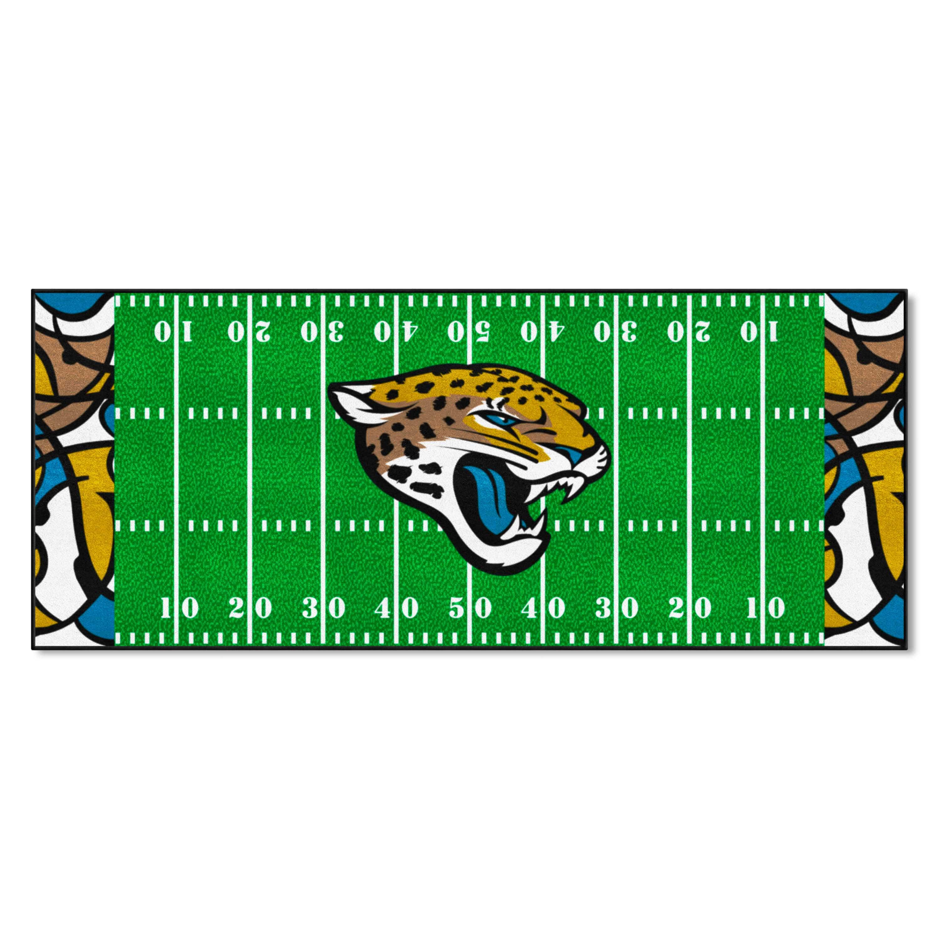 Jacksonville Jaguars Football Field Runner Mat - 30in. x 72in. XFIT Design - Jacksonville Jaguars