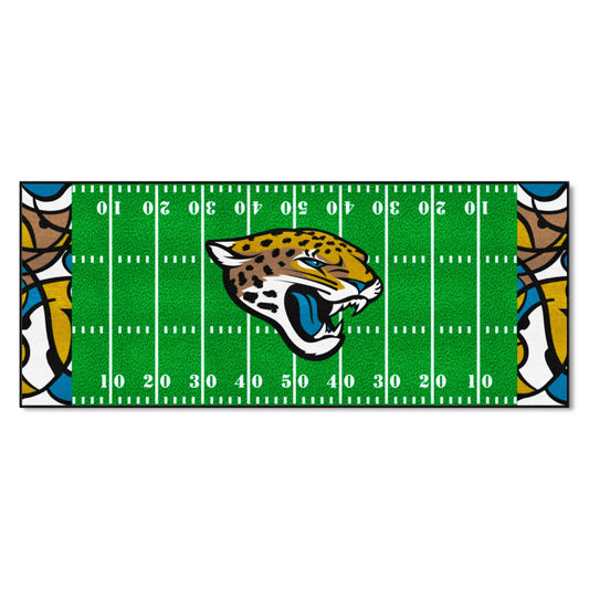 Jacksonville Jaguars Football Field Runner Mat - 30in. x 72in. XFIT Design - Jacksonville Jaguars