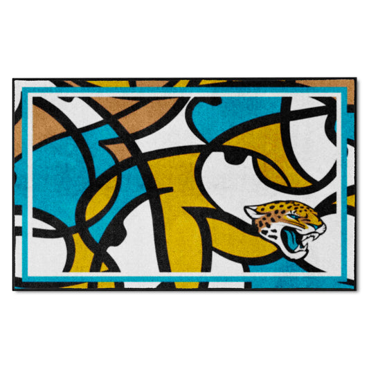 Jacksonville Jaguars 4ft. x 6ft. Plush Area Rug XFIT Design - Jacksonville Jaguars
