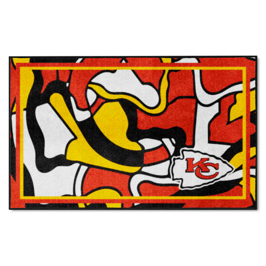 Kansas City Chiefs 4ft. x 6ft. Plush Area Rug XFIT Design - Kansas City Chiefs