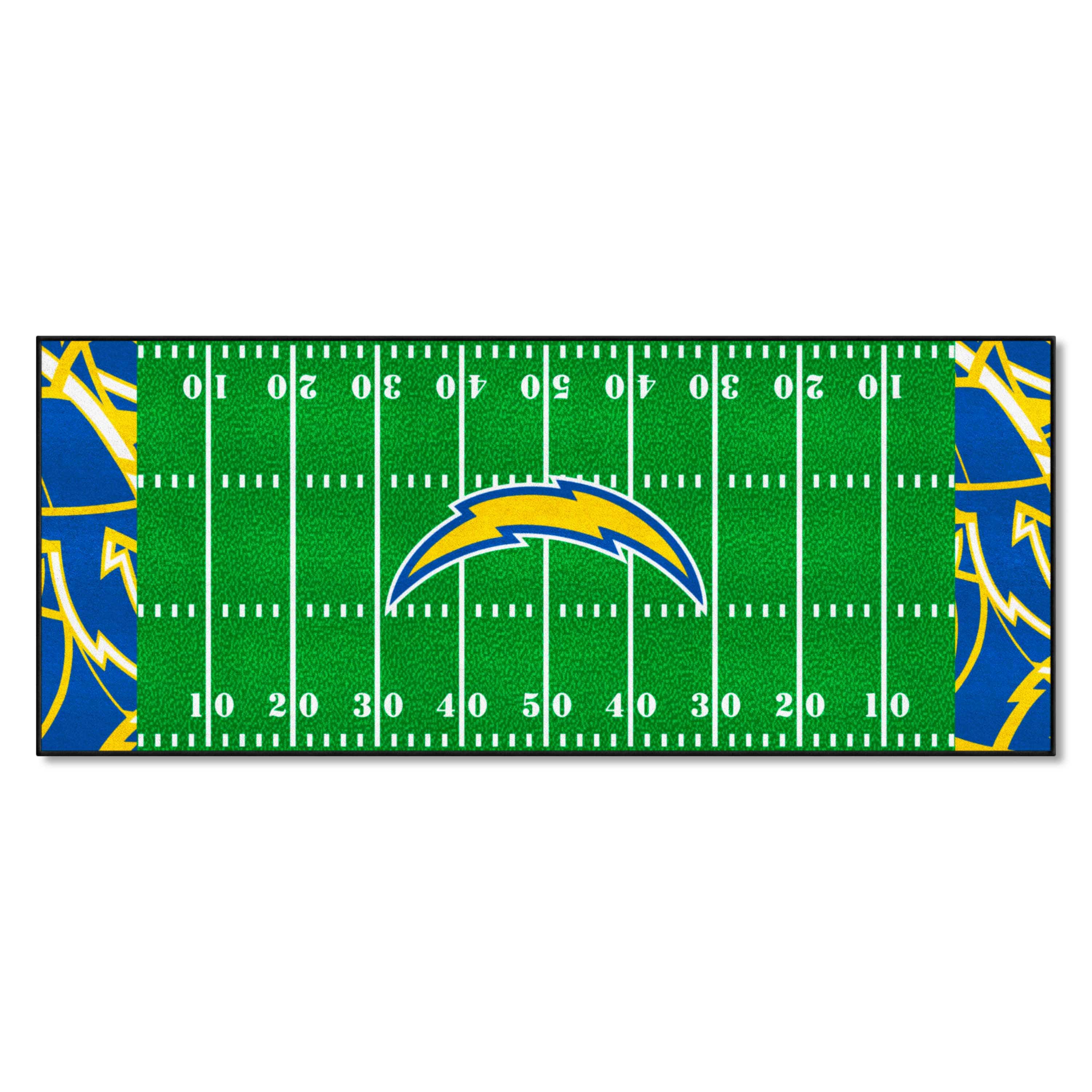 Los Angeles Chargers Football Field Runner Mat - 30in. x 72in. XFIT Design - Los Angeles Chargers