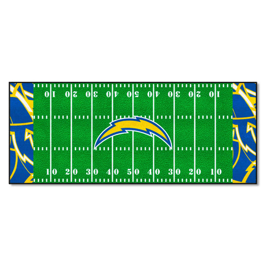 Los Angeles Chargers Football Field Runner Mat - 30in. x 72in. XFIT Design - Los Angeles Chargers