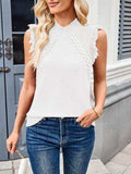 Lovelet Fringe Mock Neck Sweater Vest - Trendsi - Flyclothing LLC