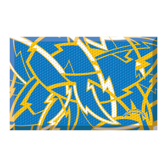 Los Angeles Chargers Rubber Scraper Door Mat XFIT Design - Los Angeles Chargers