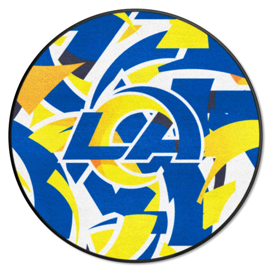 Los Angeles Rams Roundel Rug - 27in. Diameter XFIT Design - Los Angeles Rams