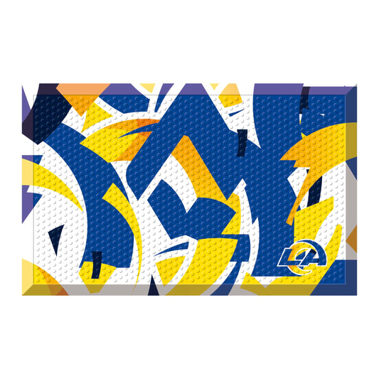 Los Angeles Rams Rubber Scraper Door Mat XFIT Design - Los Angeles Rams
