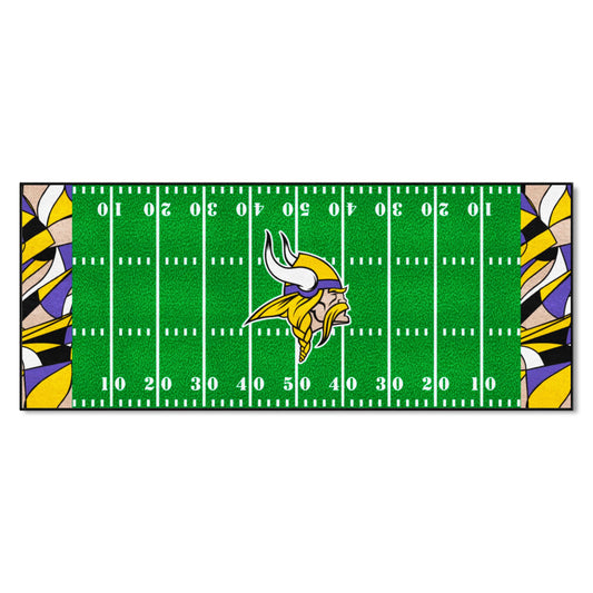 Minnesota Vikings Football Field Runner Mat - 30in. x 72in. XFIT Design