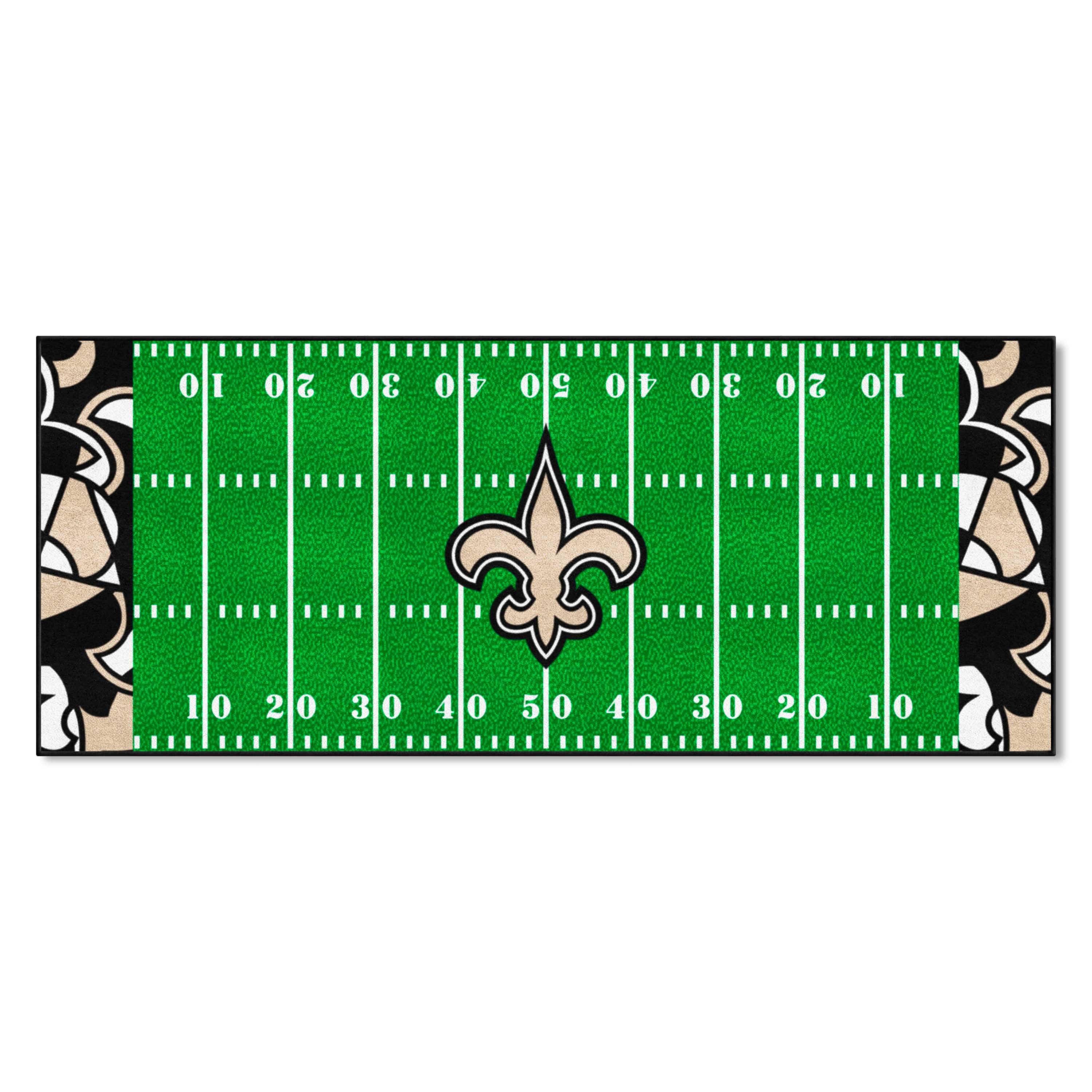 New Orleans Saints Football Field Runner Mat - 30in. x 72in. XFIT Design - New Orleans Saints