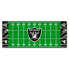 Las Vegas Raiders Football Field Runner Mat - 30in. x 72in. XFIT Design - Las Vegas Raiders