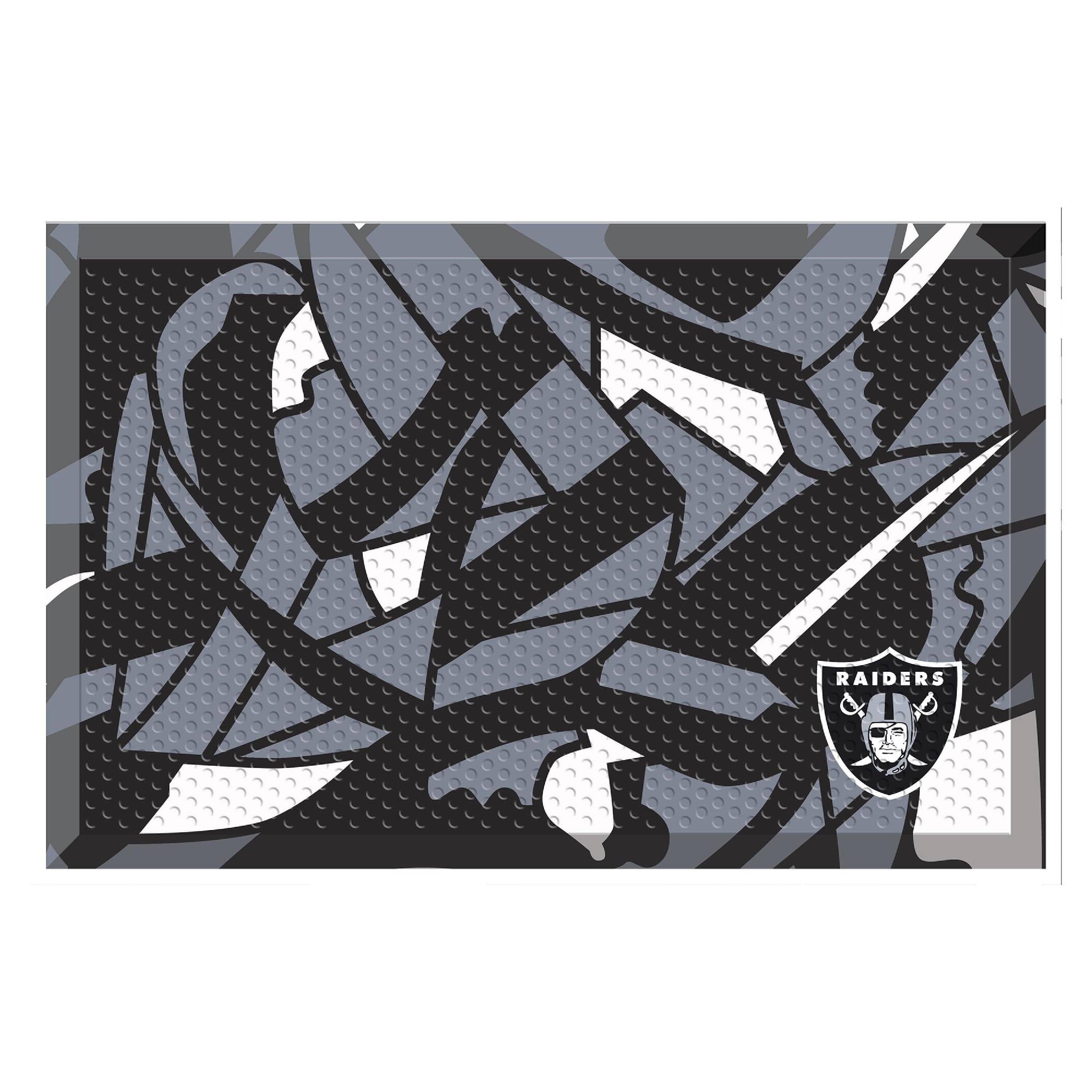 Las Vegas Raiders Rubber Scraper Door Mat XFIT Design - Las Vegas Raiders