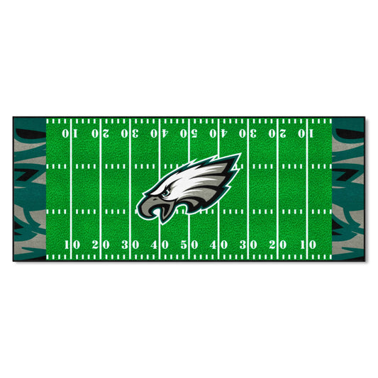 Philadelphia Eagles Football Field Runner Mat - 30in. x 72in. XFIT Design - Philadelphia Eagles
