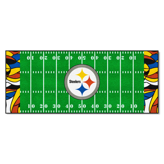Pittsburgh Steelers Football Field Runner Mat - 30in. x 72in. XFIT Design - Pittsburgh Steelers