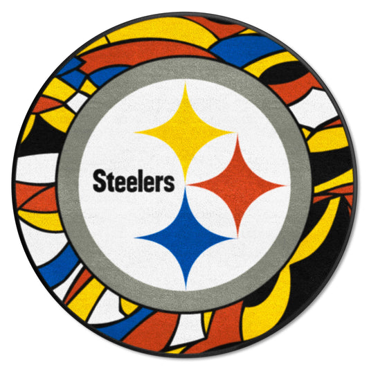 Pittsburgh Steelers Roundel Rug - 27in. Diameter XFIT Design - Pittsburgh Steelers