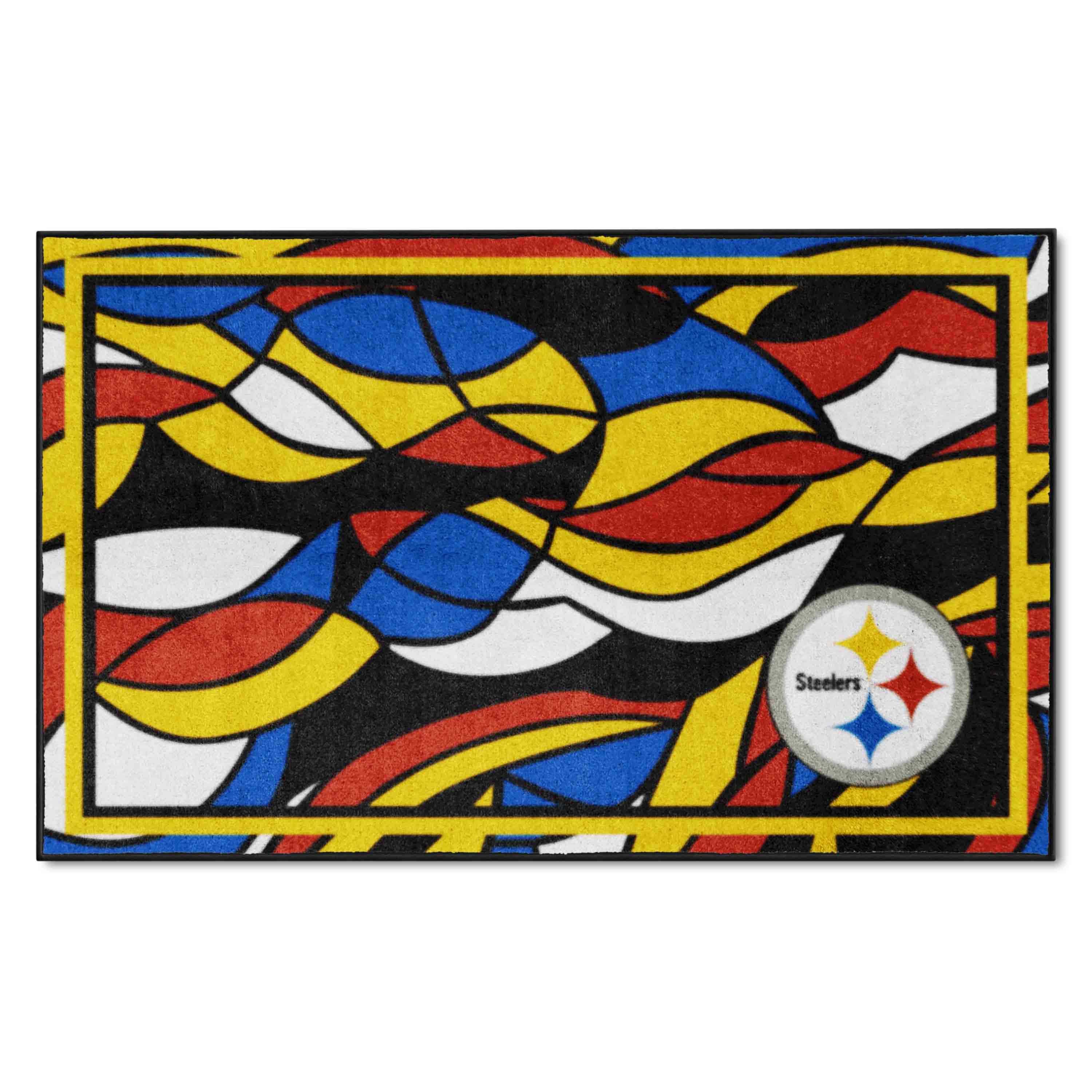 Pittsburgh Steelers 4ft. x 6ft. Plush Area Rug XFIT Design - Pittsburgh Steelers