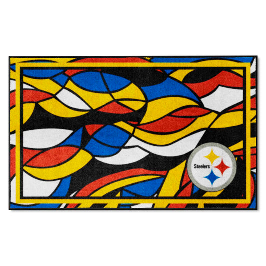 Pittsburgh Steelers 4ft. x 6ft. Plush Area Rug XFIT Design - Pittsburgh Steelers