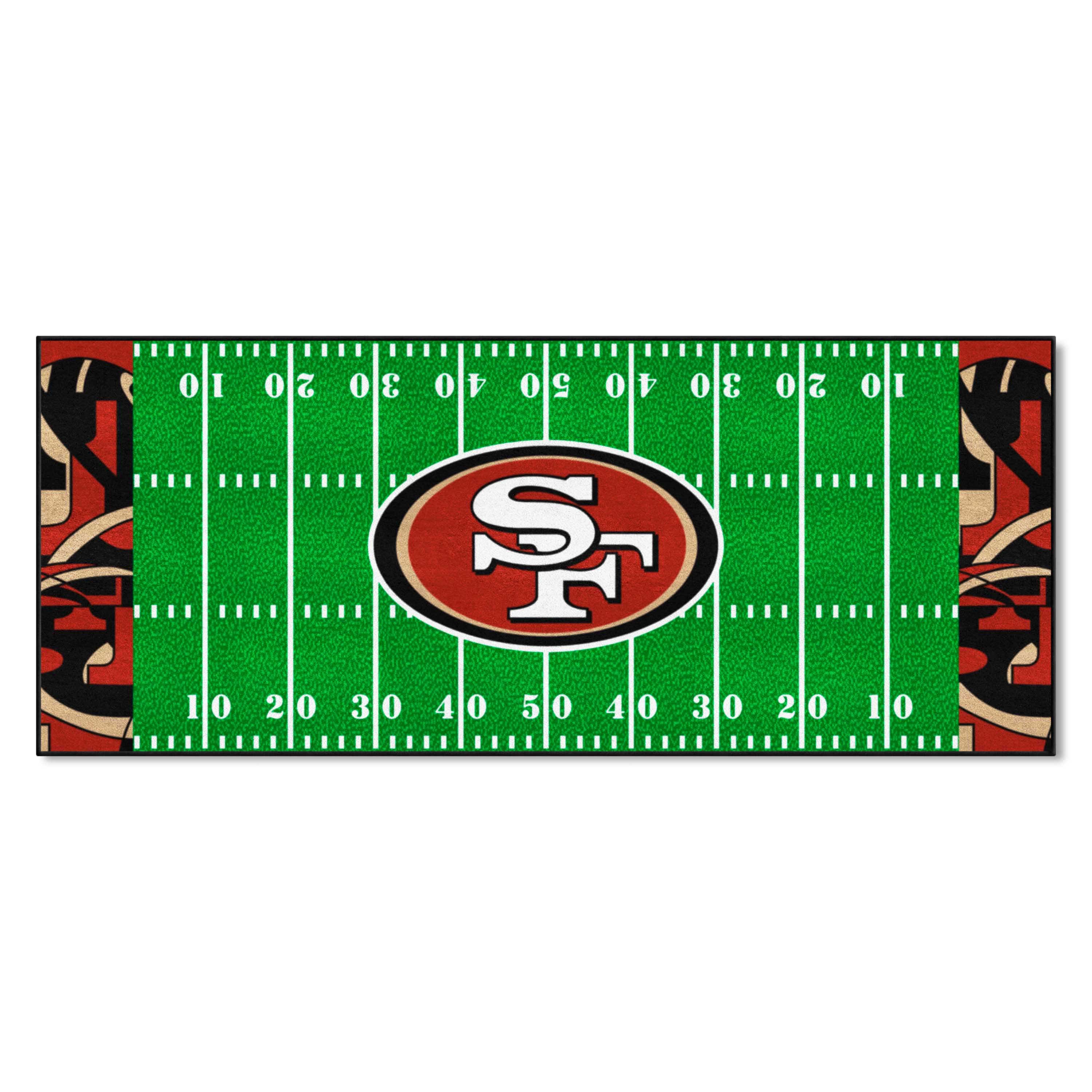 San Francisco 49ers Football Field Runner Mat - 30in. x 72in. XFIT Design - San Francisco 49ers