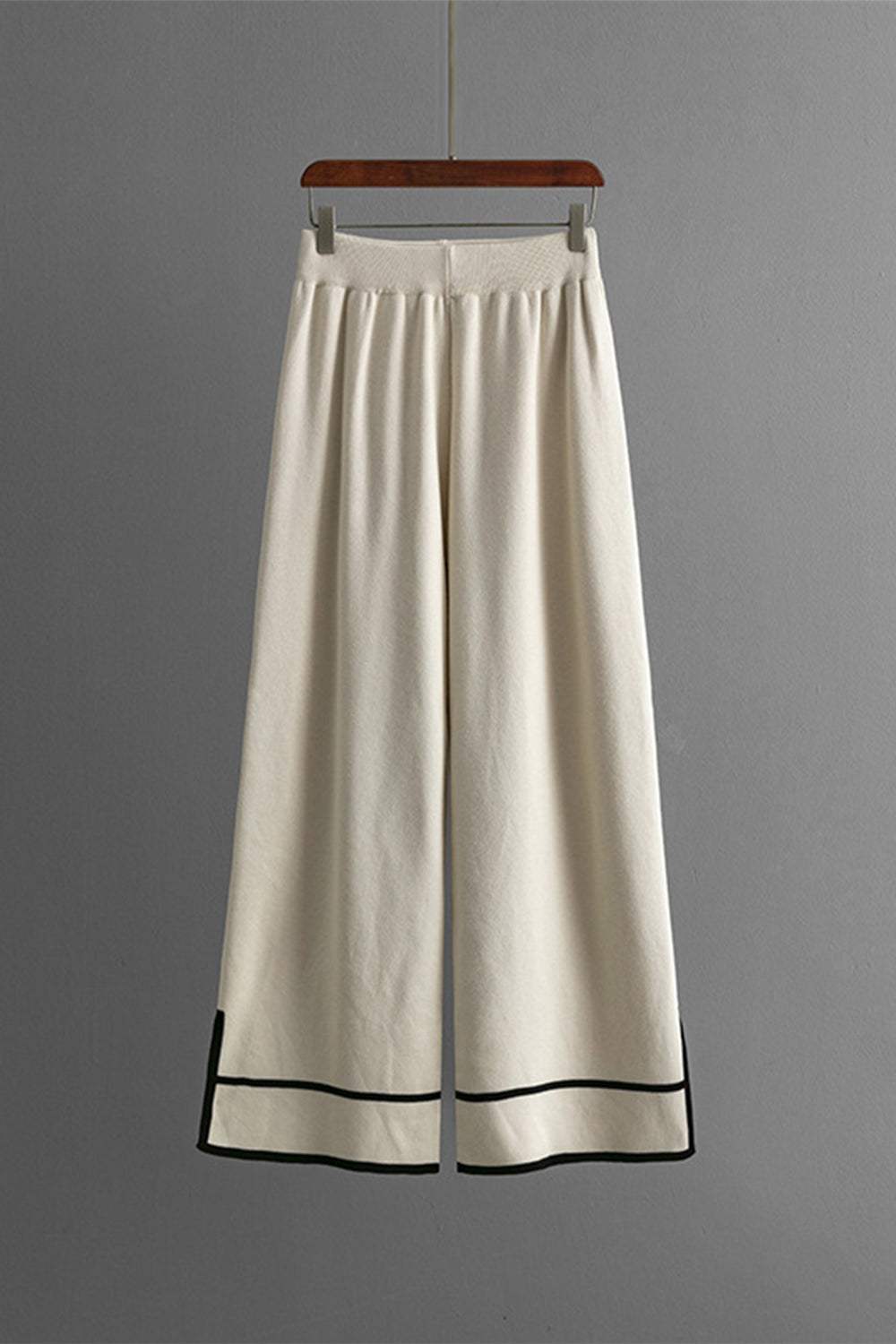 High-Low Round Neck Top and Pants Sweater Set - Trendsi - Flyclothing LLC