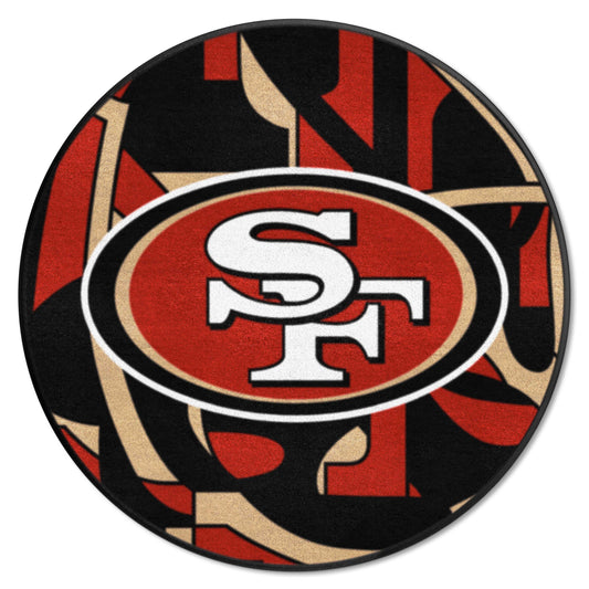 San Francisco 49ers Roundel Rug - 27in. Diameter XFIT Design - San Francisco 49ers