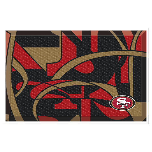 San Francisco 49ers Rubber Scraper Door Mat XFIT Design - San Francisco 49ers