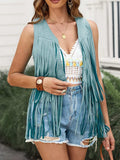 Fringe Open Front Vest Coat - Trendsi - Flyclothing LLC