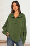 Exposed Seam Side Slit Long Sleeve Sweatshirt - Trendsi - Flyclothing LLC