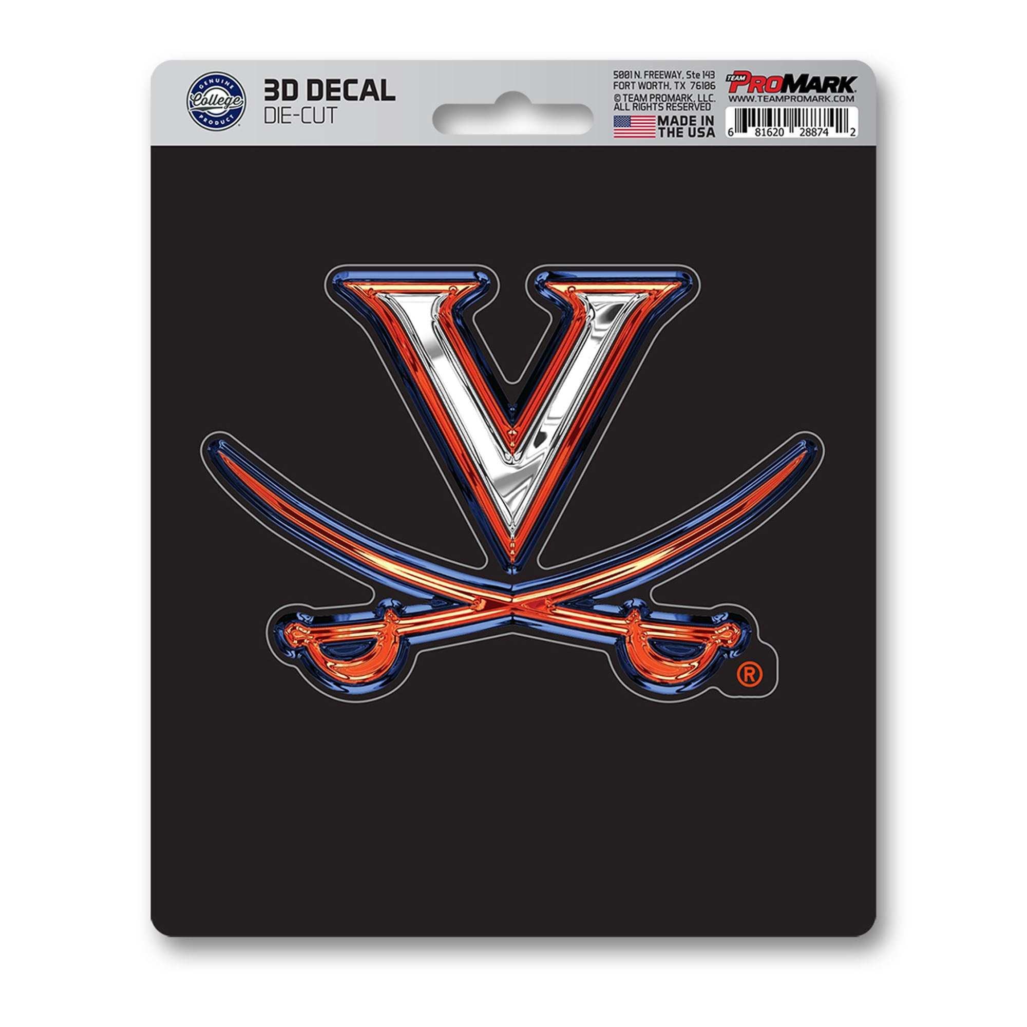 University of Virginia 3D Decal - Logo Brands - Flyclothing LLC