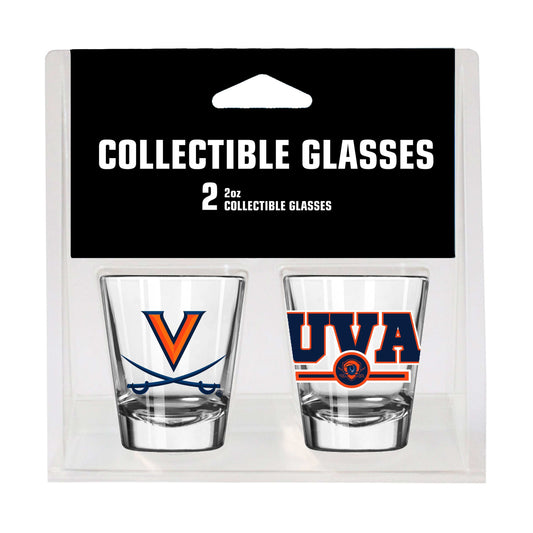 Virginia Campus Colors 2oz Letterman Shot Glass 2 Pack - Logo Brands - Flyclothing LLC