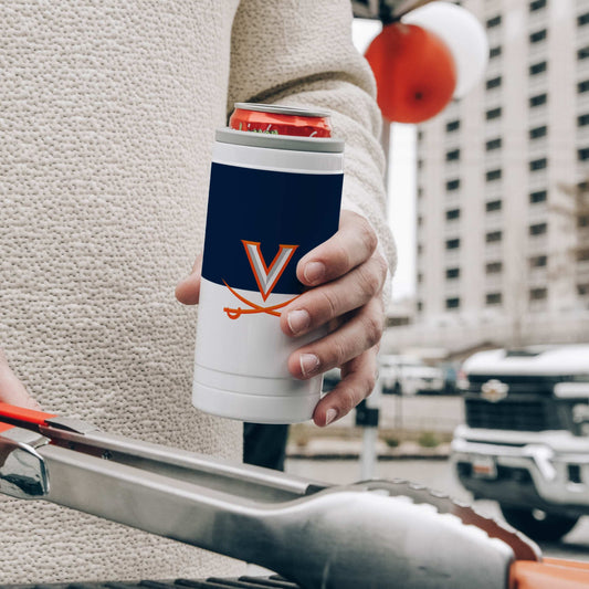 Virginia 12oz Colorblock Slim Can Coolie - Logo Brands - Flyclothing LLC
