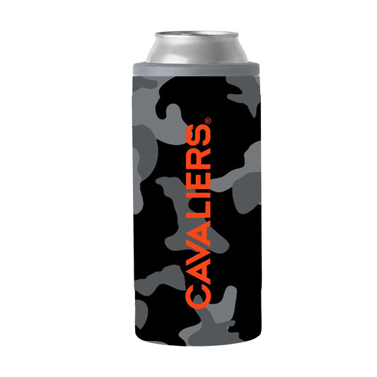 Virginia Black Camo 12oz Slim Can Coolie - Logo Brands - Flyclothing LLC