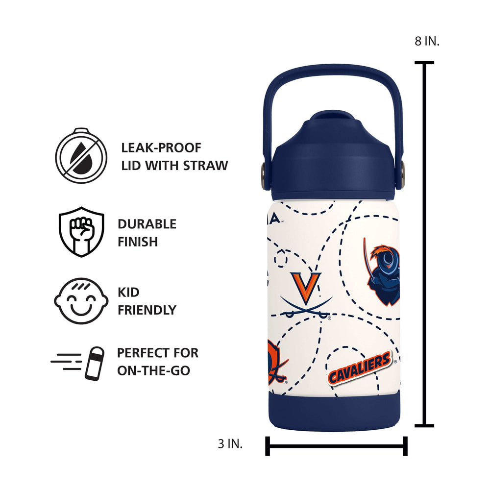 Virginia 12oz Mascot SS Kids Bottle - Logo Brands - Flyclothing LLC