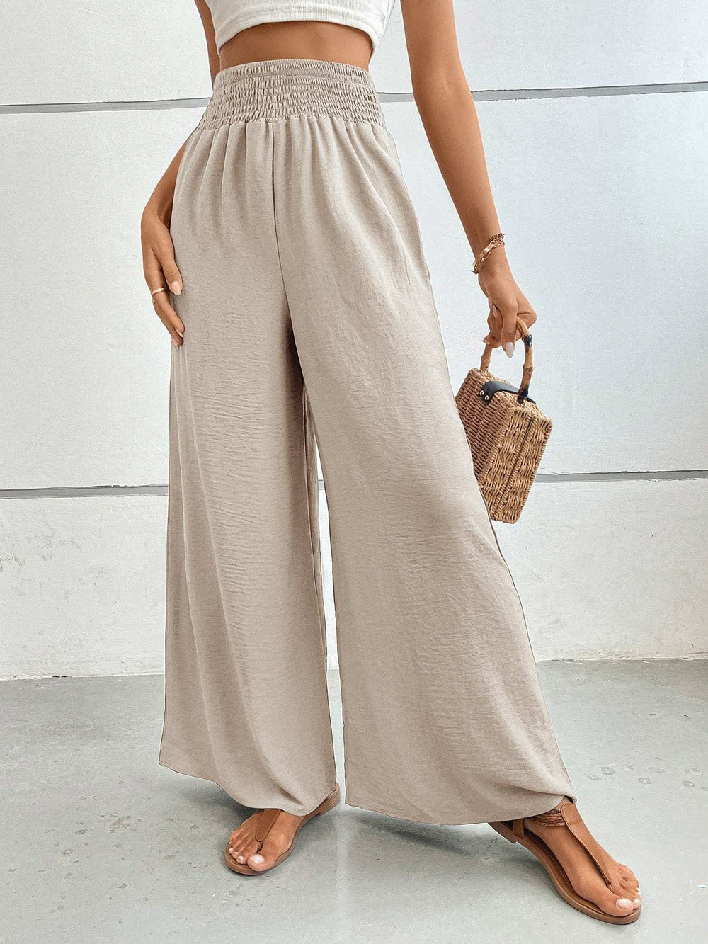 Perfee Wide Leg Pants with Pockets - Trendsi - Flyclothing LLC