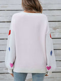 Angel Wings Heart Round Neck Long Sleeve Sweater - Trendsi - Flyclothing LLC